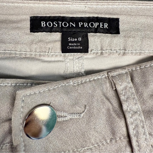 Boston Proper Metallic Coated Slim-Straight Jean | Silver | Size 8 - Picture 4 of 6